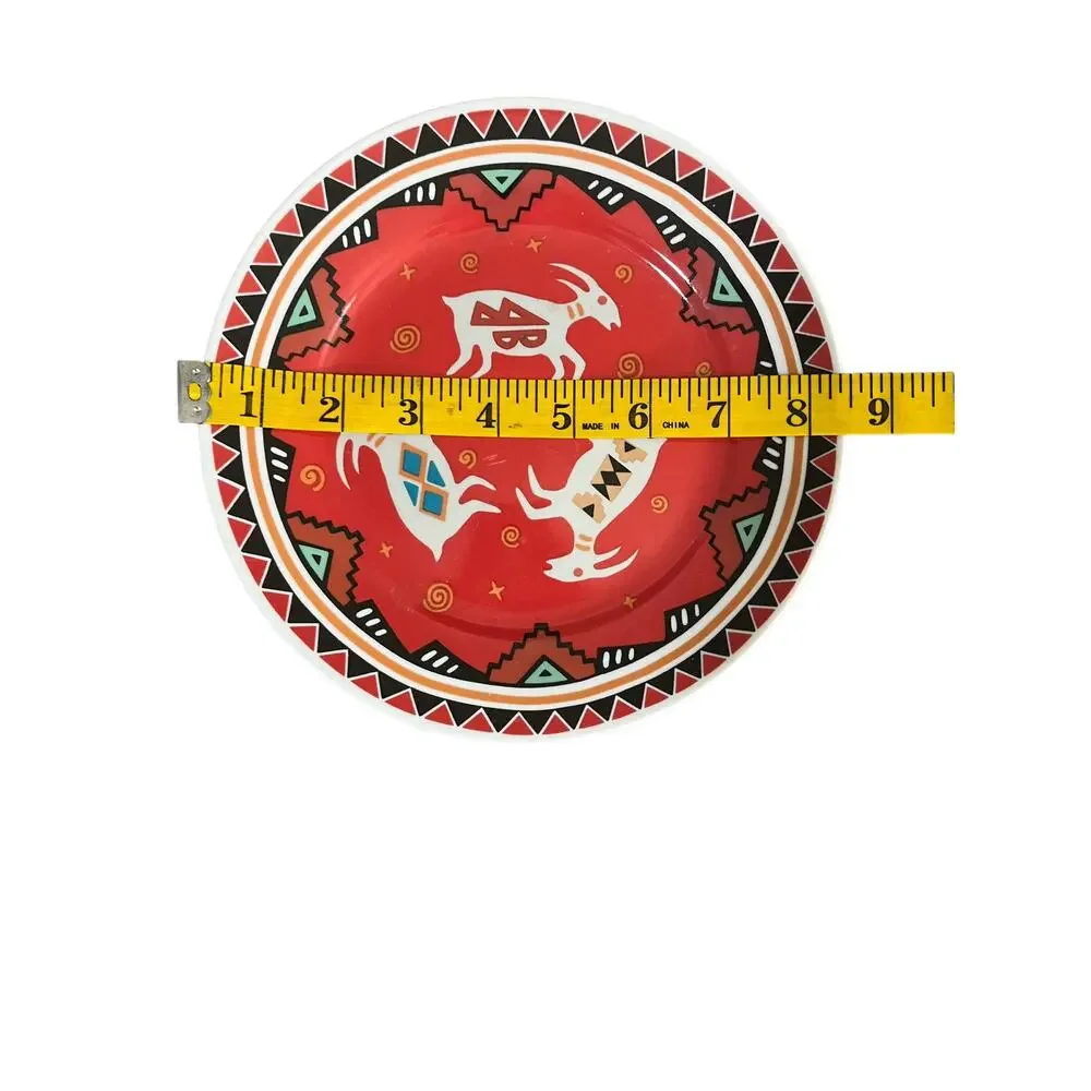 Southwestern Petroglyphs Drawings Decor Plate Goats - Picture 3 of 4
